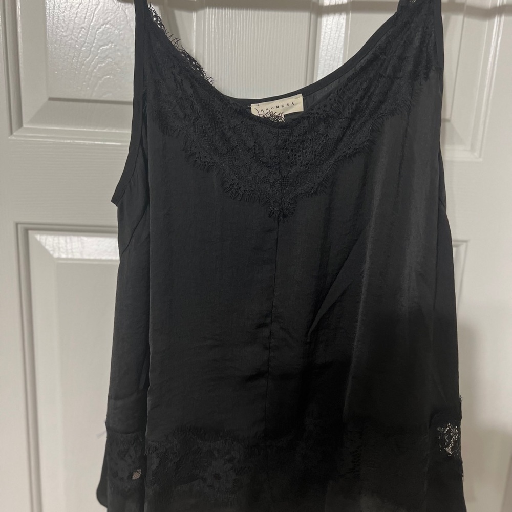Black Lace Trimmed Cami XXL